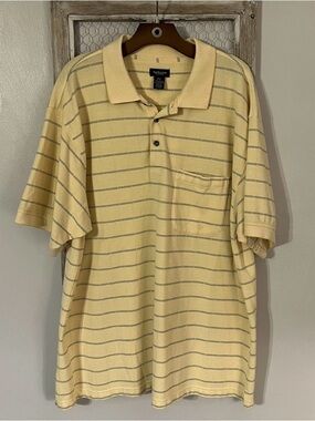 Van Heusen Men's Yellow Striped Polo Shirt